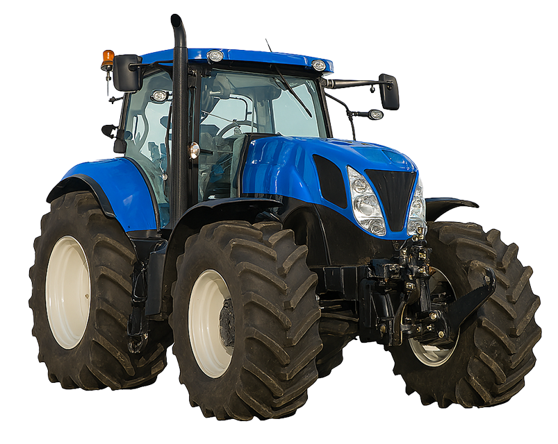 blauwe traktor